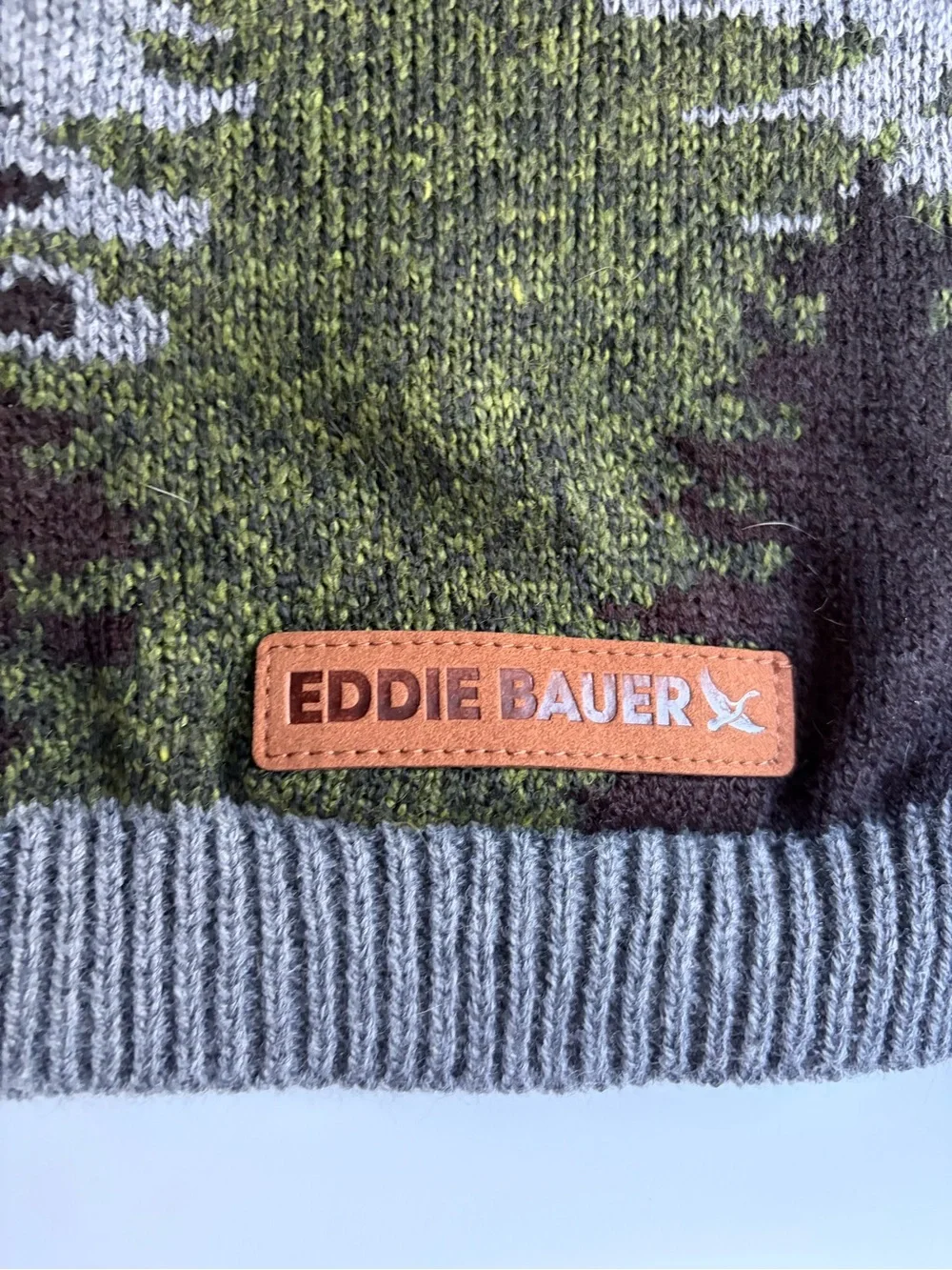 Eddie Bauer small dog Gray Forest-Print Knit Sweater